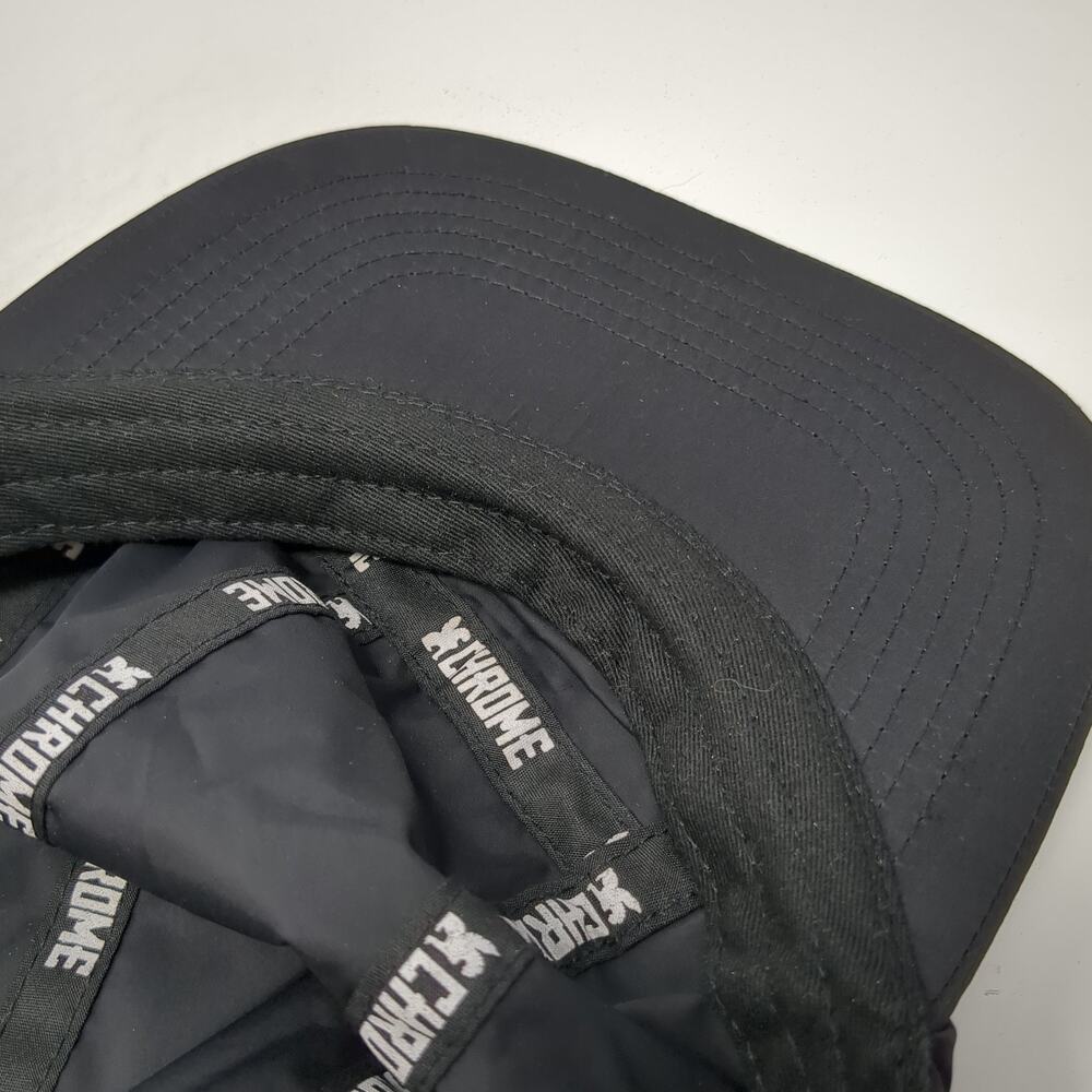 Chrome Slideback 5 Panel Hat Solid Black One Size… - image 8